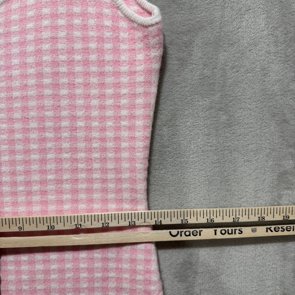 Majorelle Pink Gingham Knit Mini Dress Womens Size Medium Sleeveless Scoop Neck - Picture 7 of 8
